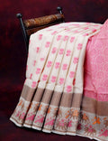 Combo of Cream and Pink with Floral Buttes Banarasi Munga Kota Saree By Gayathri Reddy Designer Studio