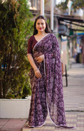 Jambali Poly Georgette Ethnic Motifs Saree with Unstitched Blouse - Hiral Fashion