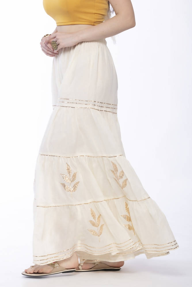 Mominos Fashion Cotton Off White Gotta Work Sharara