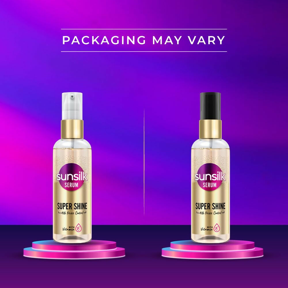 Sunsilk Super Shine Hair Serum For Dry Frizzy Hair, Vitamin E Nourishment, 48 hour frizz free