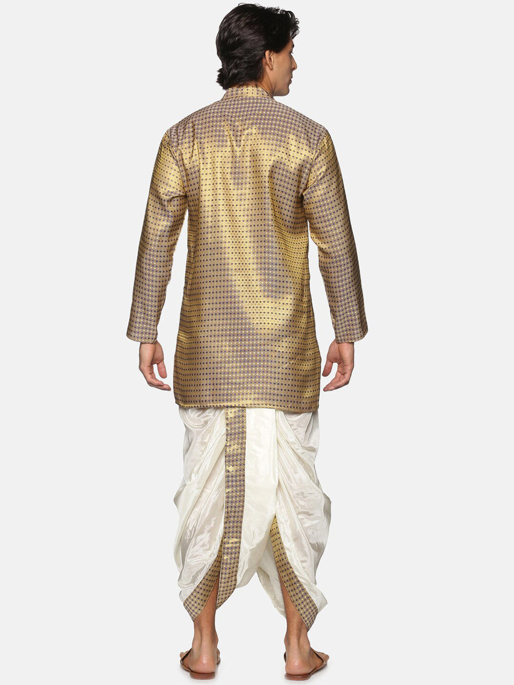 Sethukrishna Men Blue Kurta with Dhoti Pants