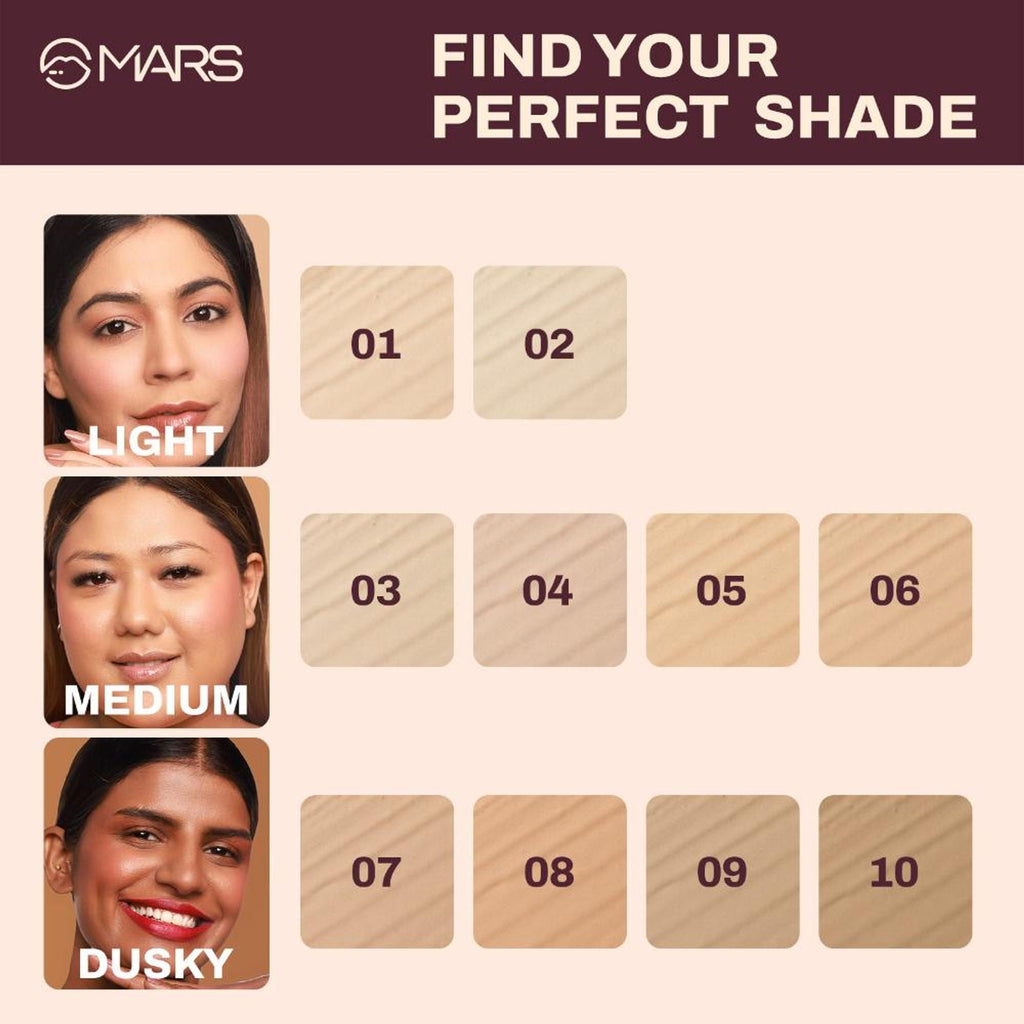 MARS Cosmetics SPF30 PA+++ Zero Blend Weightless Foundation - 02 Shell Coconut