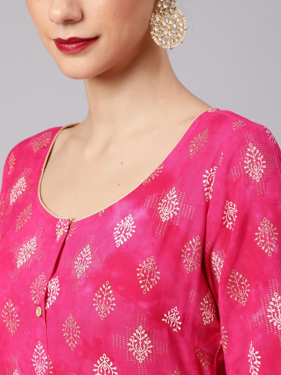 Aks Ethnic Motif Printed Cotton Straight Kurta