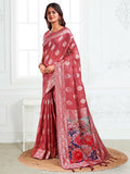 Shree Shyam Fashion Linen Cotton Rust Saree