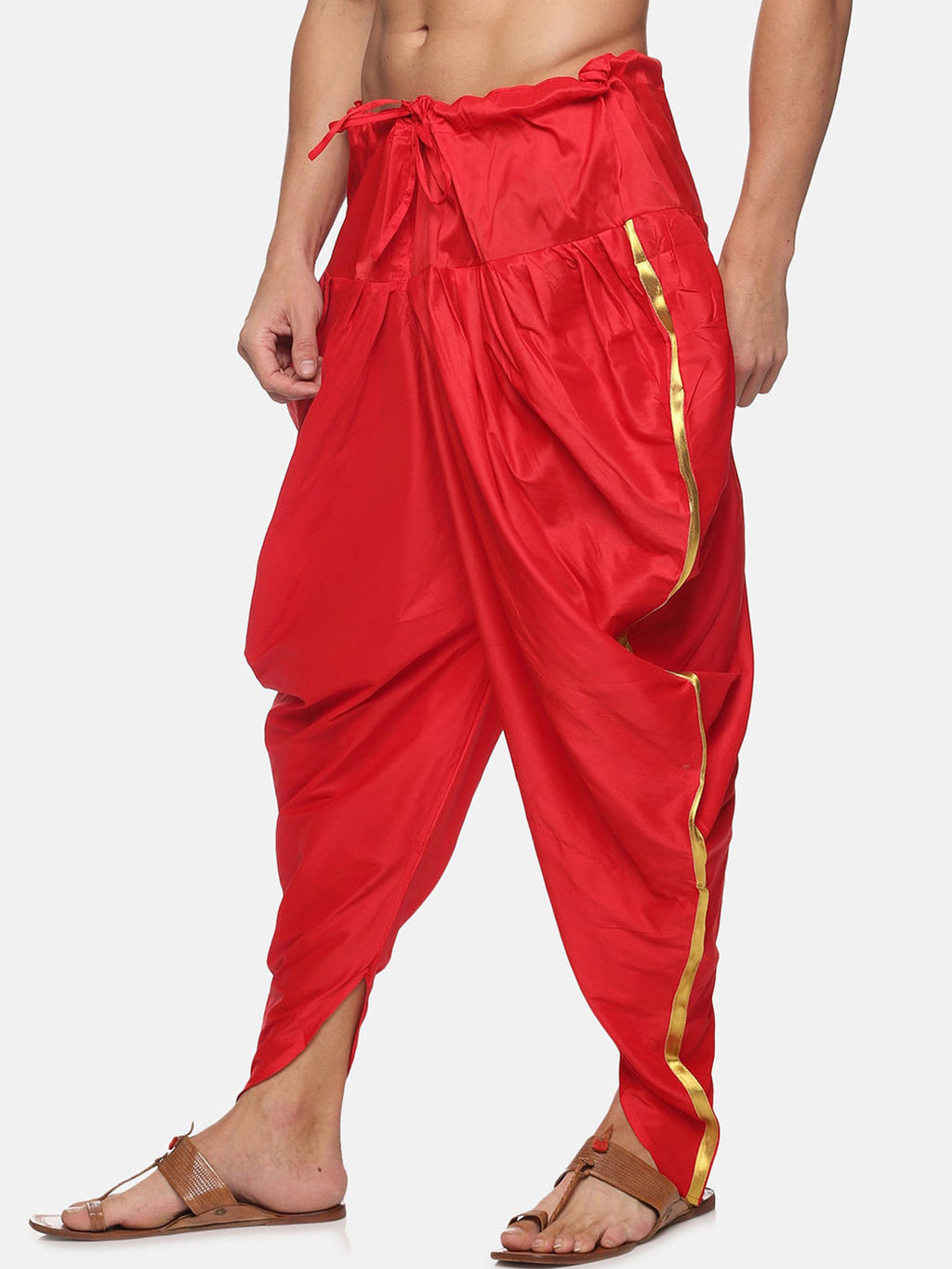 Sethukrishna Men Red Solid Dhoti Pant