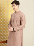 House of Pataudi Men Jashn Ethnic Motifs Embroidered Sequinned Kurta with Pyjamas
