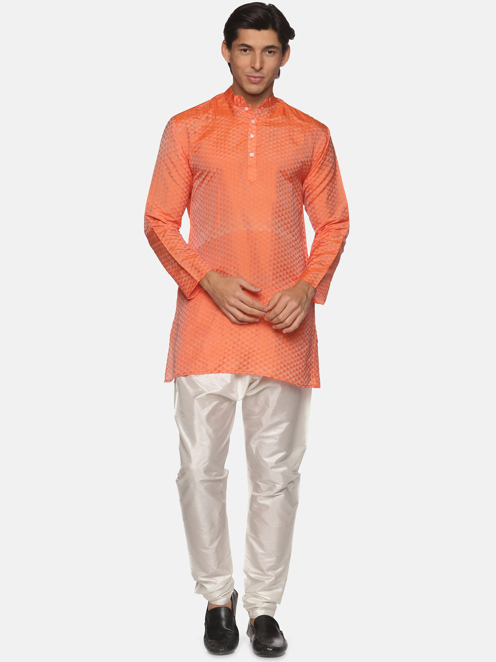 Sethukrishna Men Orange Kurta with Pyjamas