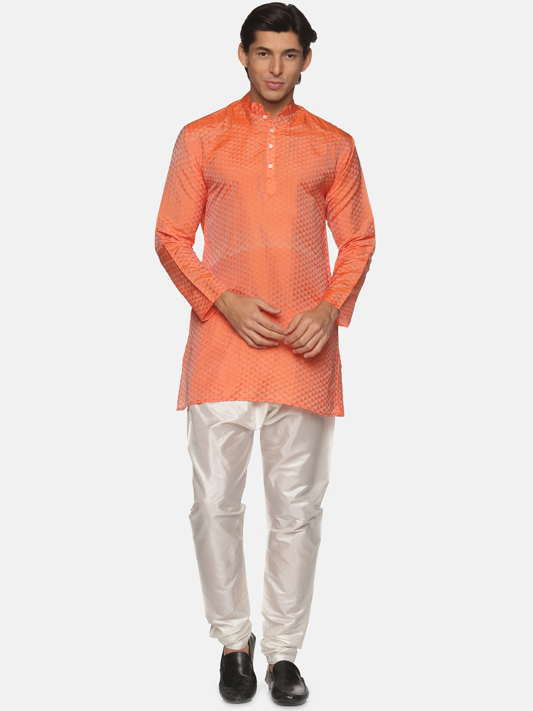 Sethukrishna Men Orange Kurta with Pyjamas
