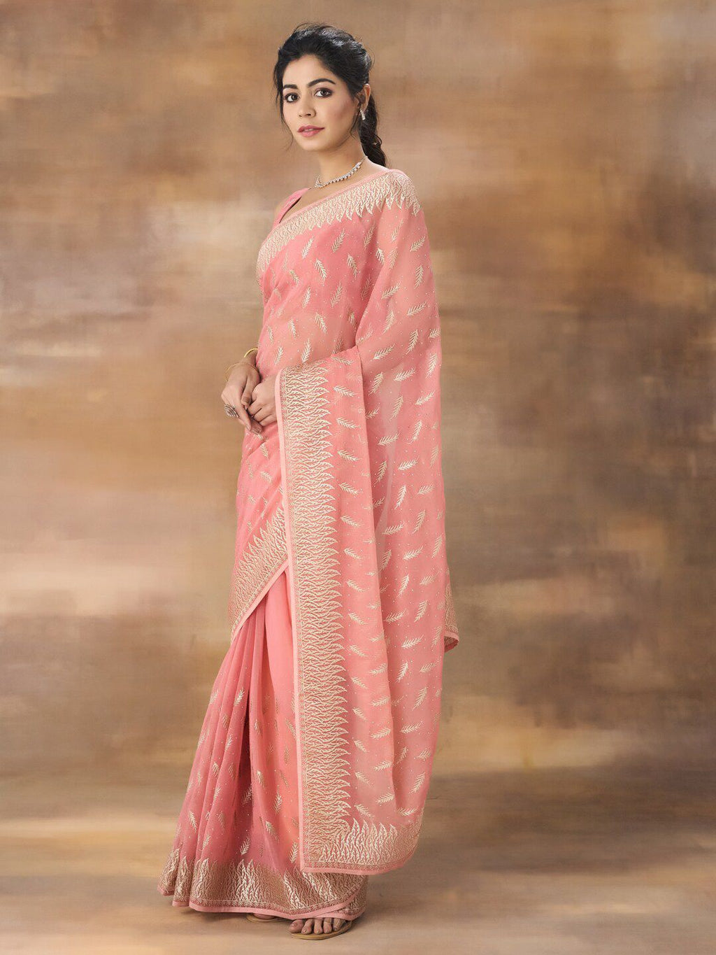 kasee Floral Embroidered Saree With Blouse Piece