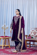 Teeya Creation Rani Color Velvet Silk Embroidery Work Party Wear Suit