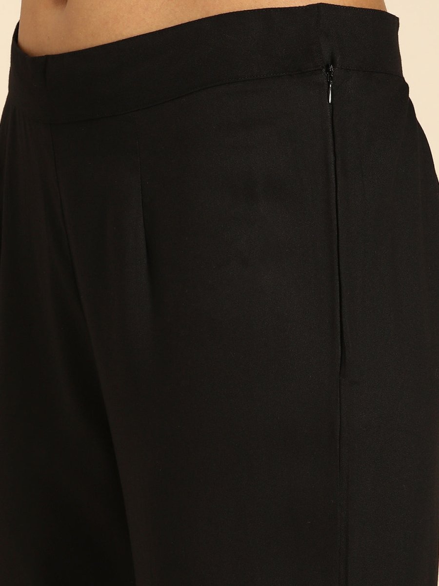 All About You Women Black Ethnic Motifs Printed Regular Kurta with Trousers & With Dupatta