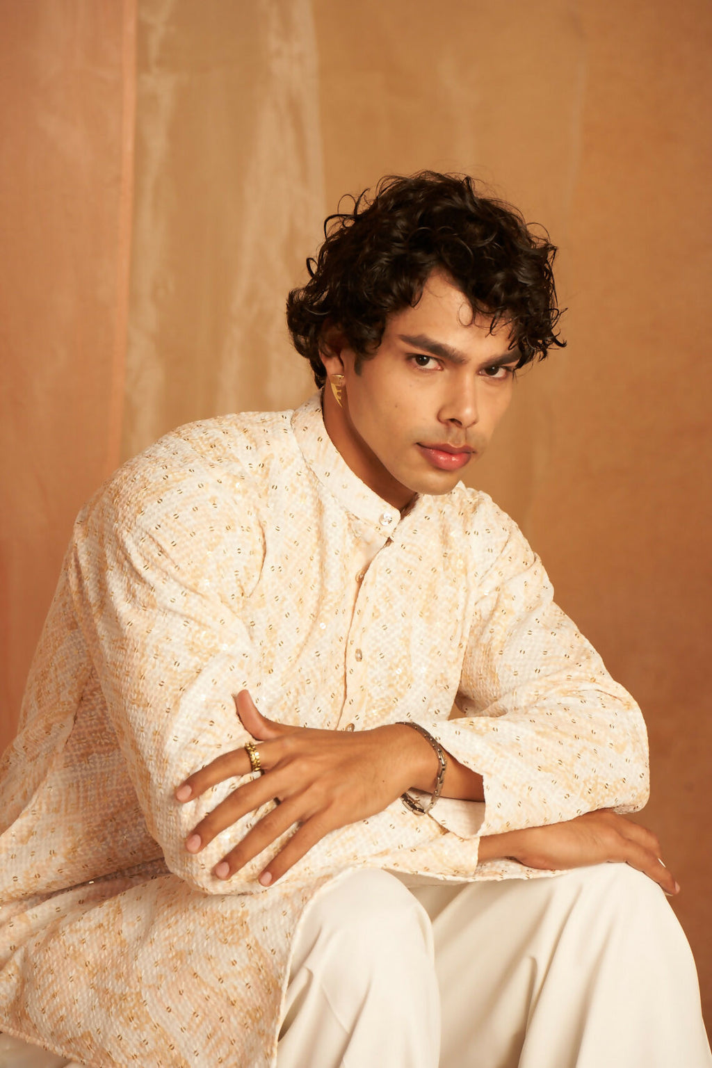 Yellow Viscose Chikankari Embroidery Work Men's Kurta Set - Mahotsav