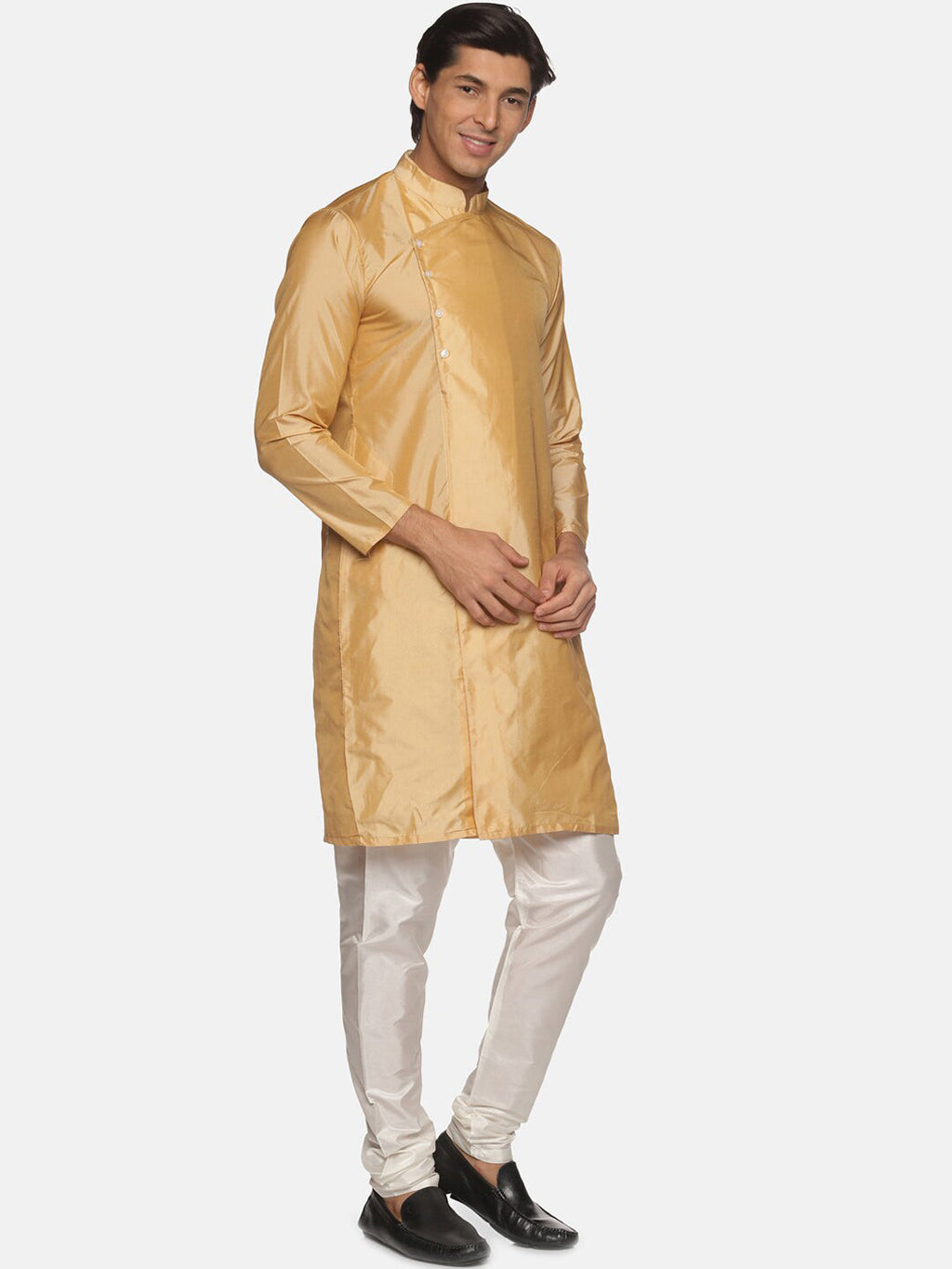 Sethukrishna Men Beige Kurta with Pyjamas