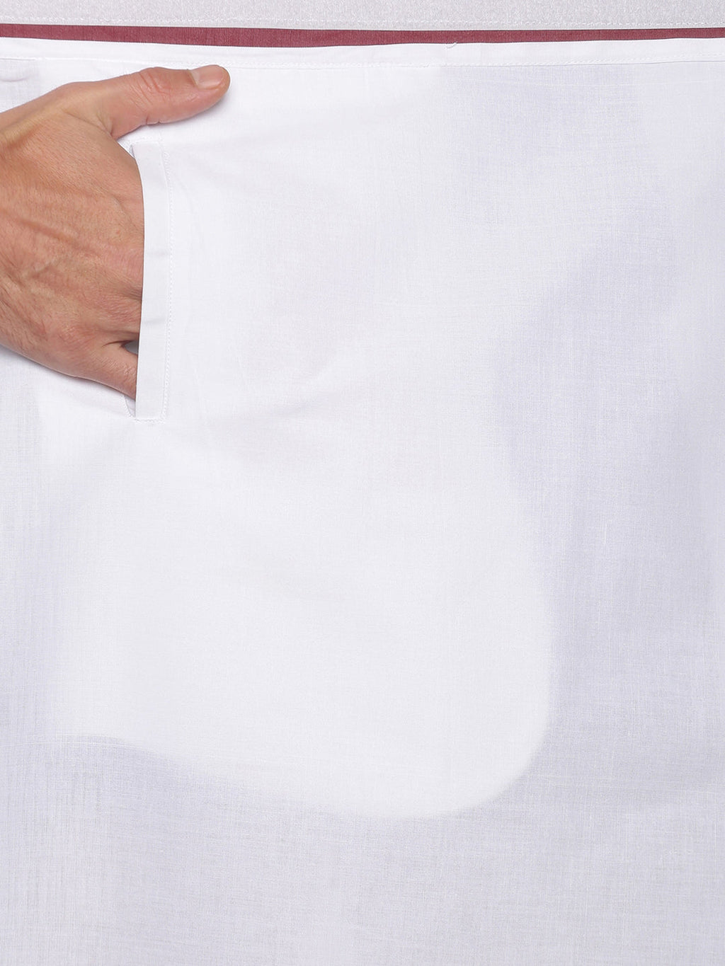 Sethukrishna Mens White Solid Cotton Readymade Dhoti