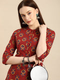 All About You Women Brown Ethnic Motifs Printed Regular Kurta