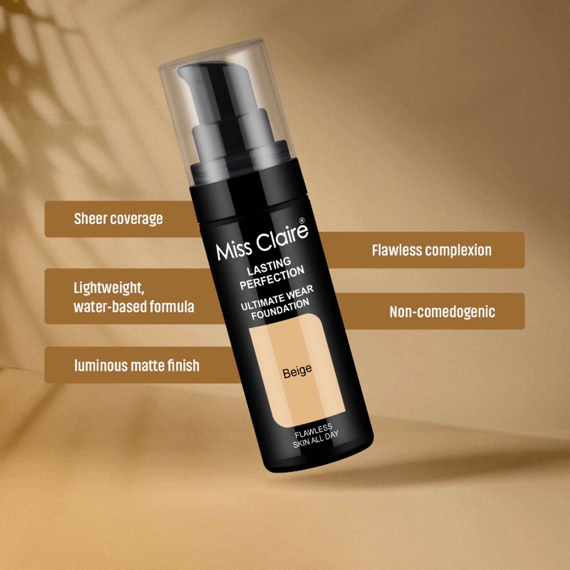 Miss Claire Lasting Perfection Ultimate Wear Foundation - 21 Cream Beige