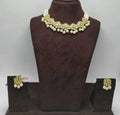 Khavi Arts Enamel Studded Pearl Choker-Mint Green