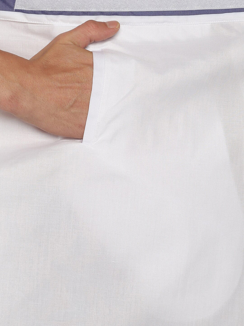 Sethukrishna Men White Solid Cotton Dhoti