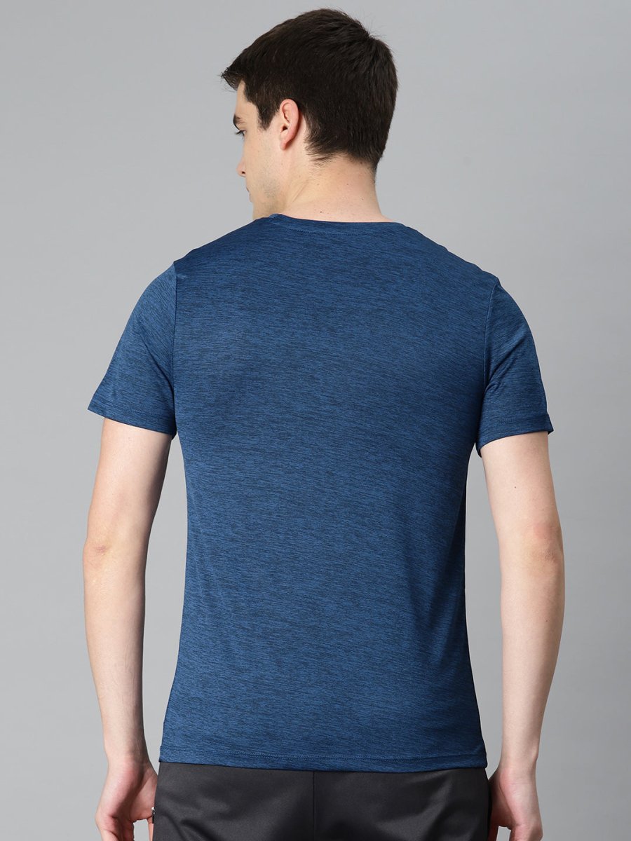 Alcis Men Typography Printed Anti Static Slim Fit Sports T-shirt