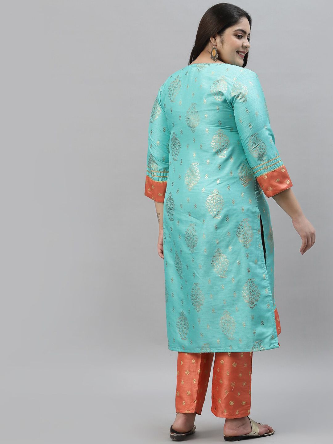 Sztori Ethnic Motifs Printed Gotta Patti Kurta with Trousers