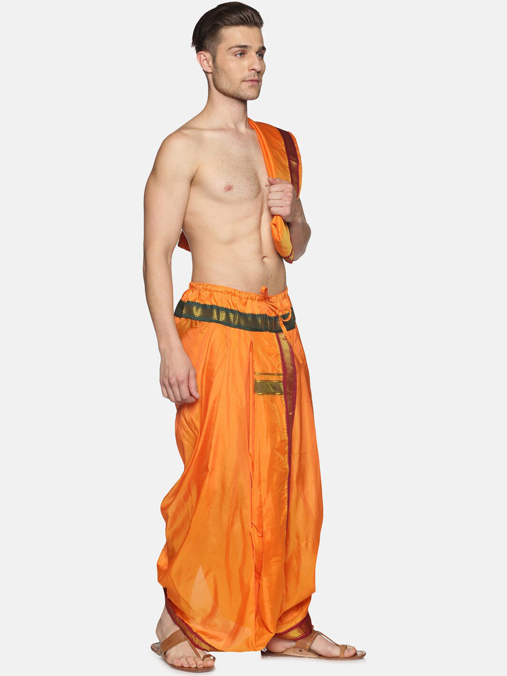 Sethukrishna Men Orange Readymade Dhotis