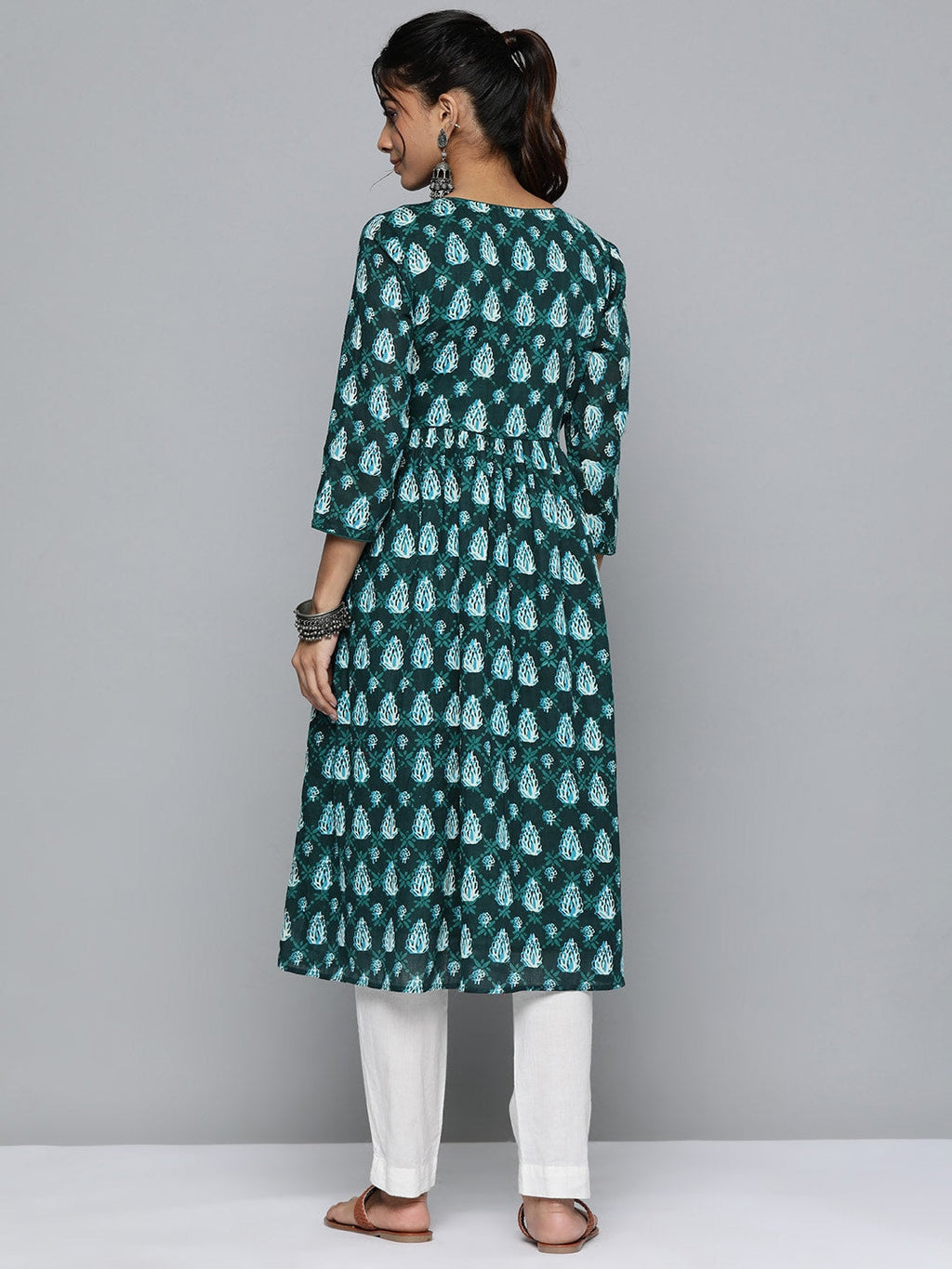 HERE&NOW Floral Printed Pure Cotton Kurta