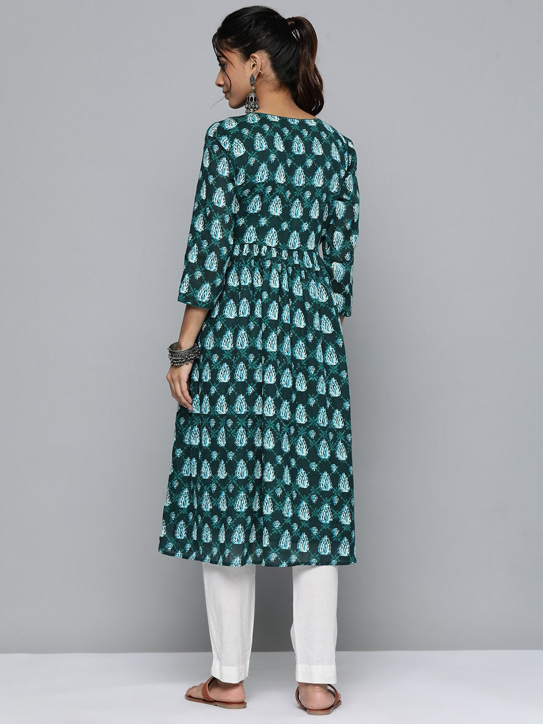 HERE&NOW Floral Printed Pure Cotton Kurta