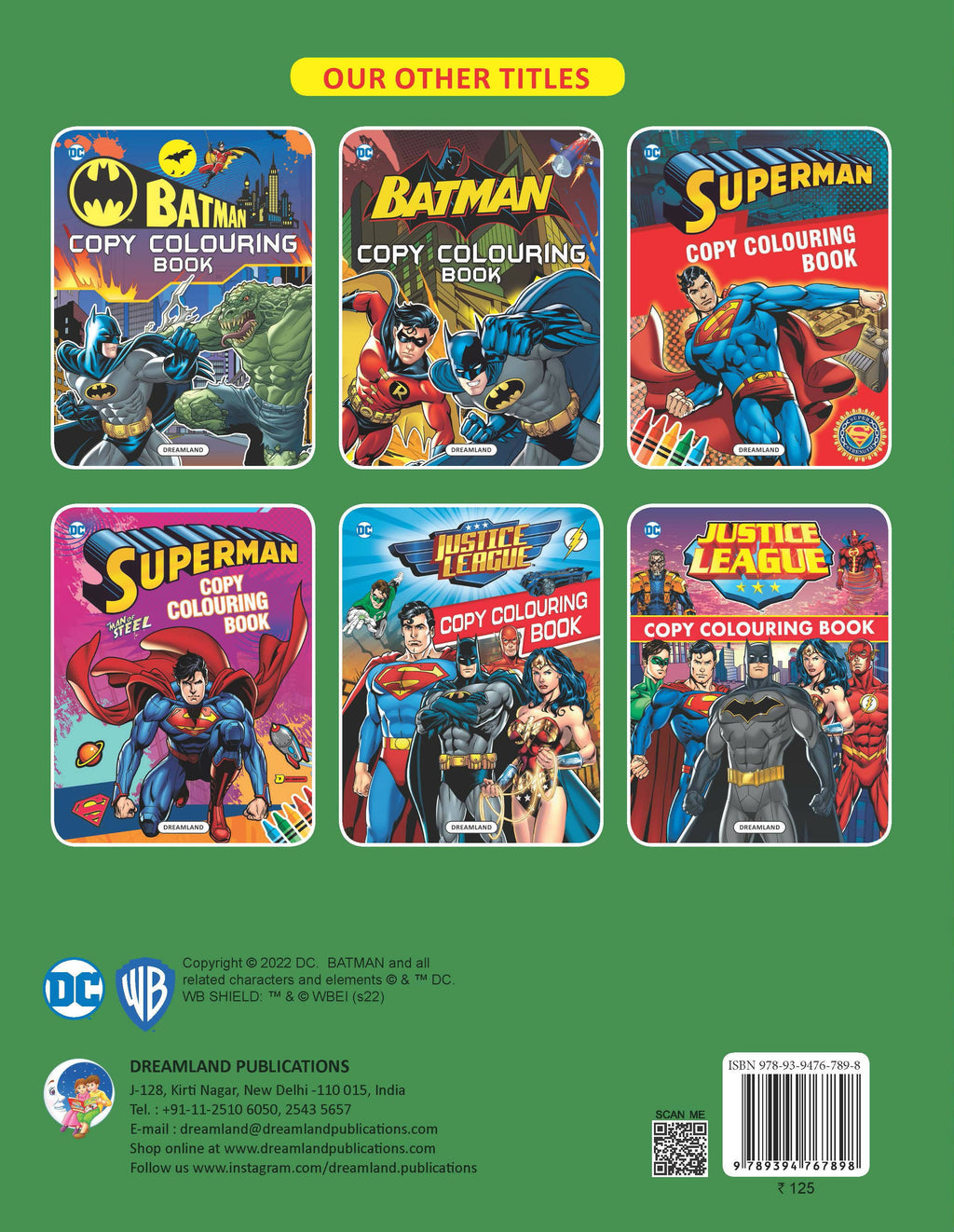 Dreamland Batman Copy Colouring Book: Children Drawing, Painting & Colouring Book