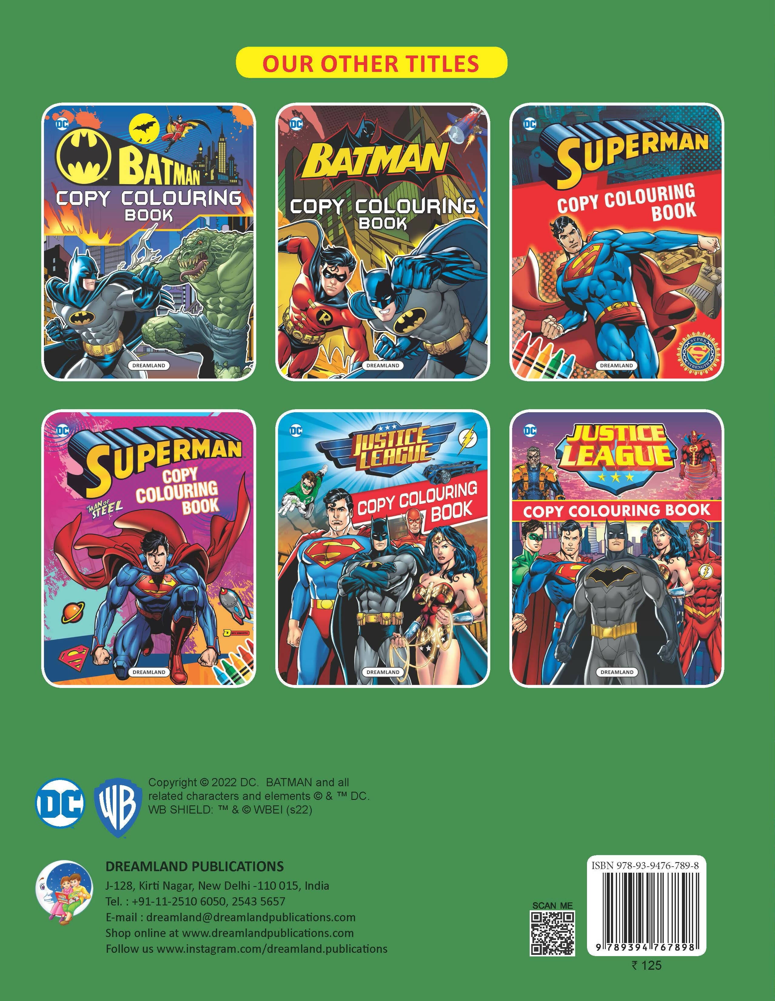 Dreamland Batman Copy Colouring Book: Children Drawing, Painting & Colouring Book