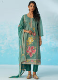 Vegaa Fashion Turquoise Organza Embroidered Party Wear Suit