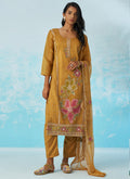 Vegaa Fashion Mustard Organza Embroidered Party Wear Suit