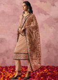 Vegaa Fashion Light Orange Georgette Embroidered Salwar Suit