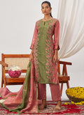 Vegaa Fashion Peach Organza Embroidered Party Wear Suit
