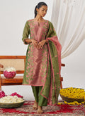 Vegaa Fashion Peach Organza Embroidered Party Wear Suit