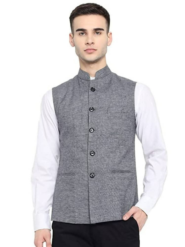 Vastraa Fusion Men's Assorted Dots Blended Festive Nehru Jacket