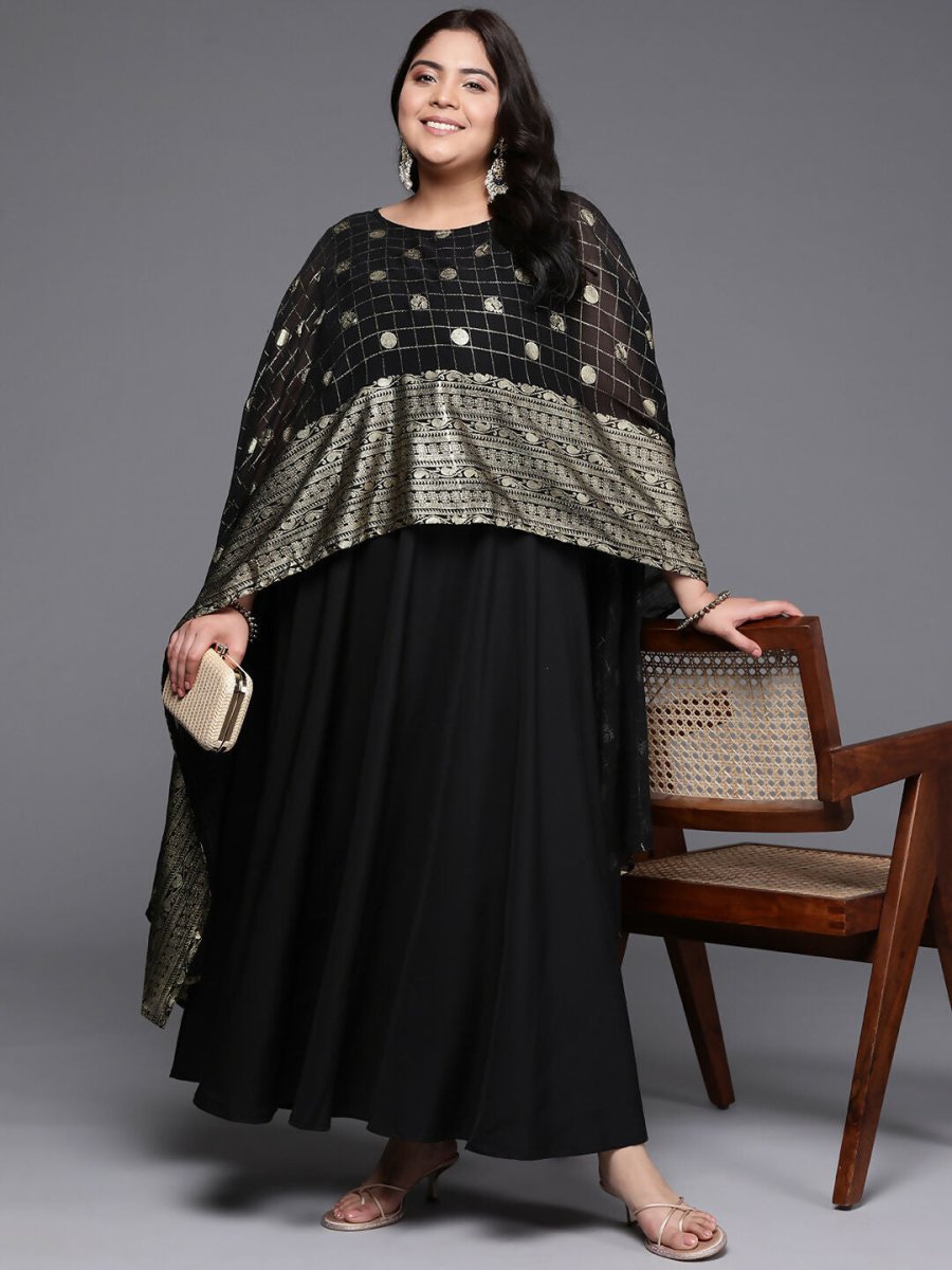 Ahalyaa Women's Traditional wear Ethnic Dress - Black