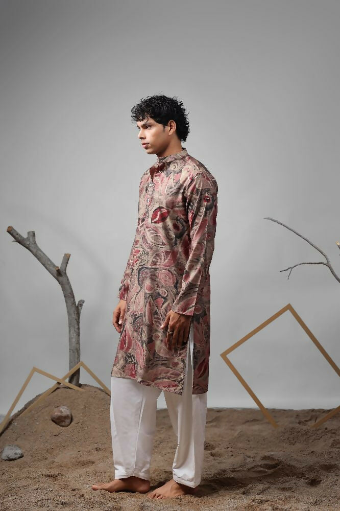 Multicolor Modal Silk Designer Printed Kurta Set - Mahotsav