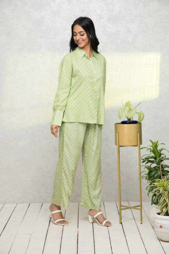 Myshka Women Green Printed Co-Ords