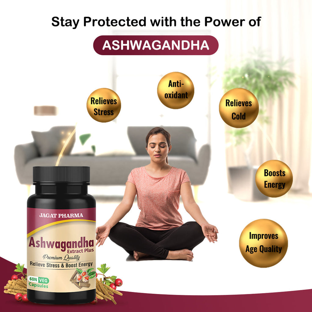 Jagat Pharma L-Arginine + Ashwagandha: Power & Balance Combo