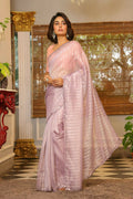 Vamsee Vijaytara Peach Organza Saree