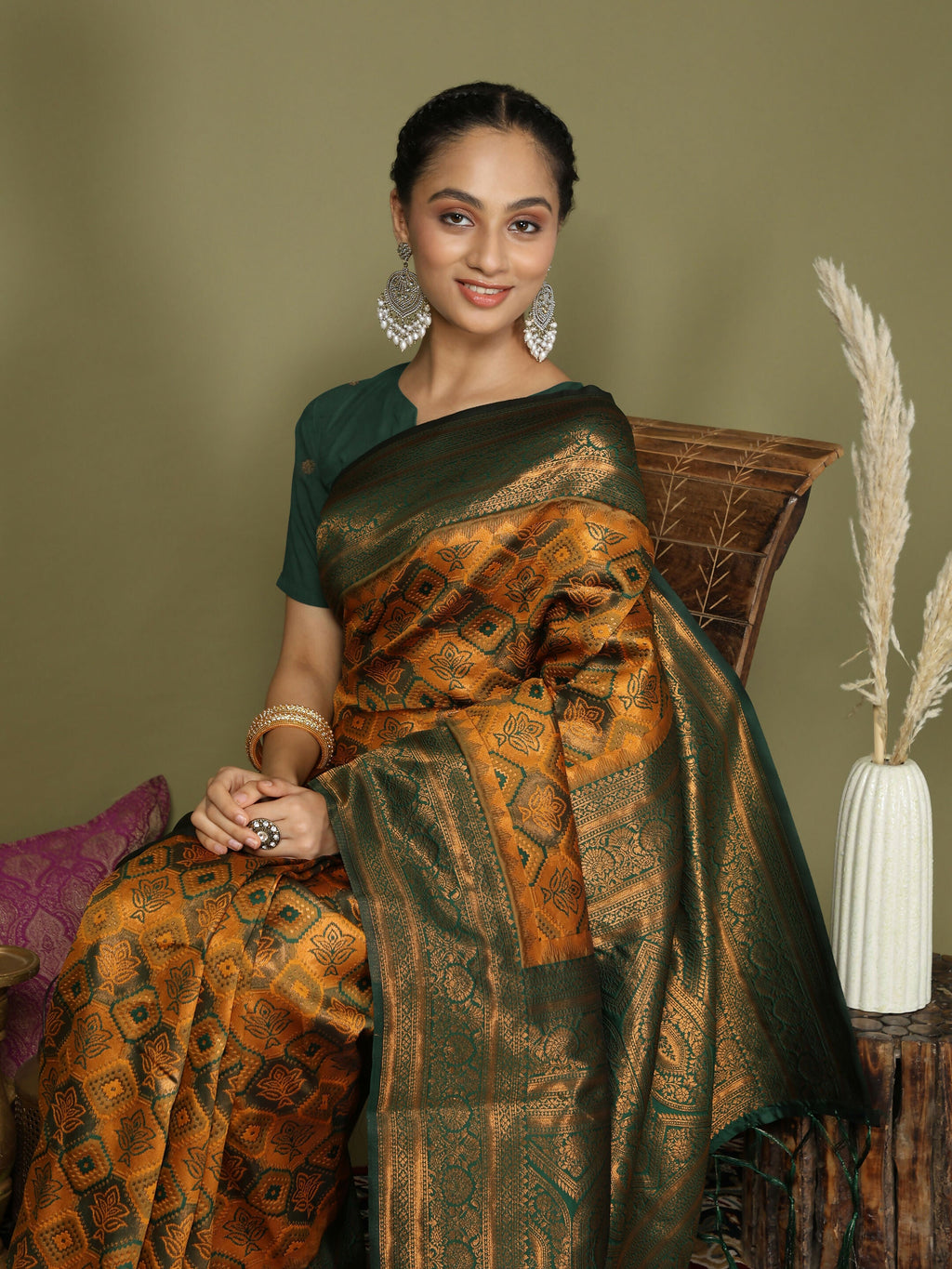 Shree Shyam Fashion Lichi Silk Yellow Saree