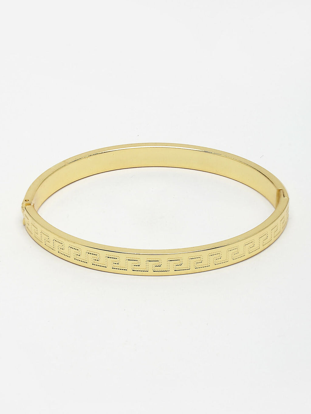 NVR Men's Gold-Polished Stainless Steel Kada Bracelet