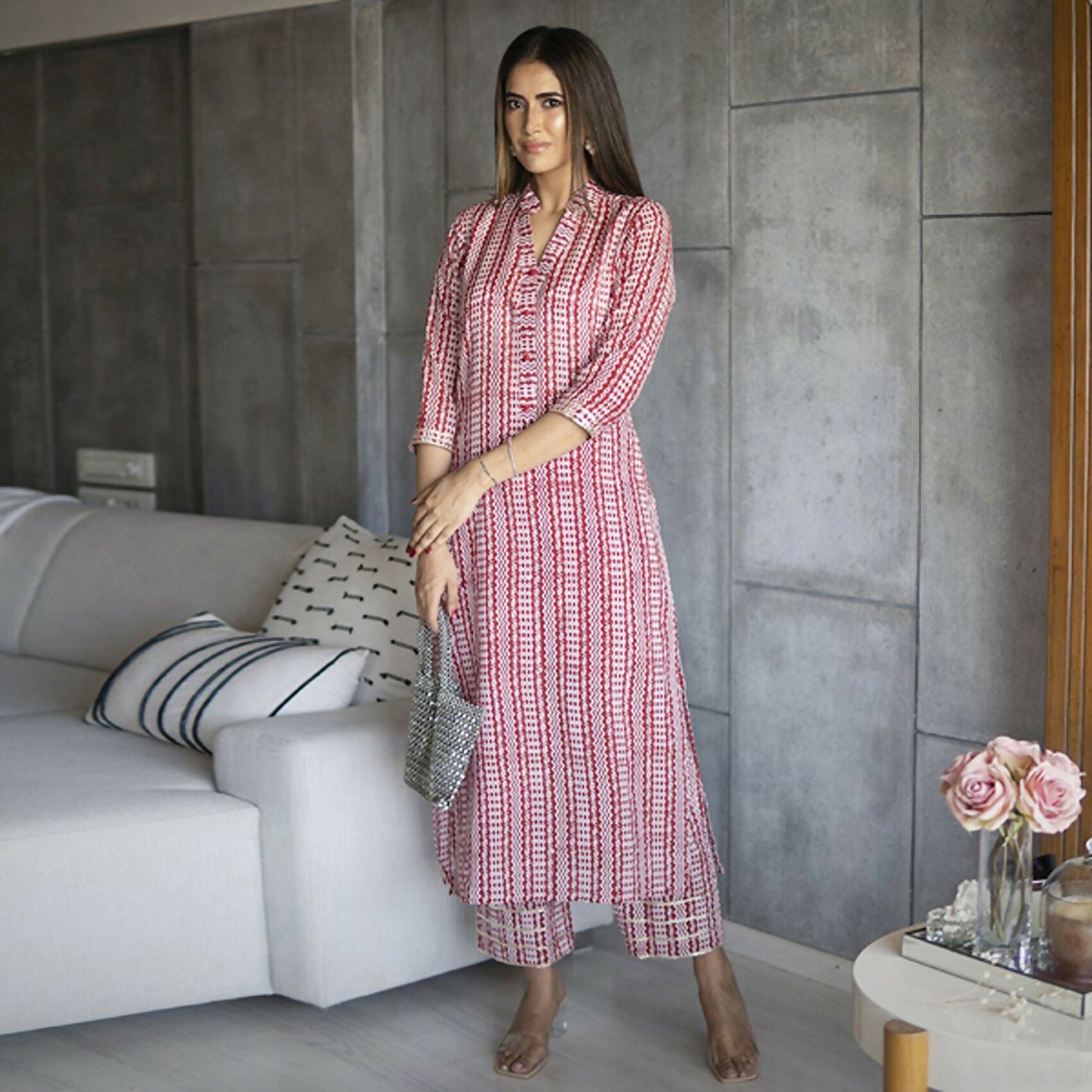 Jyoti Fashion Women's Pink Pure Muslin Heavy Digital Printed Kurta Pant Set