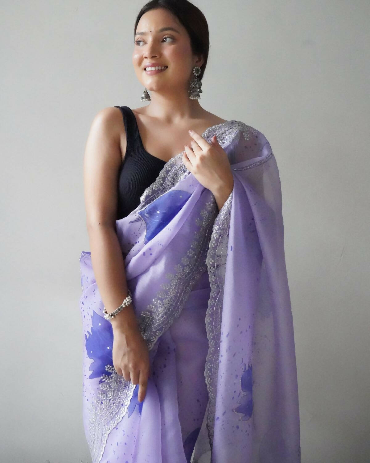 Vamsee Blue Organza Saree