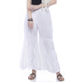 Mominos Fashion Reyon Cotton White Palazzo