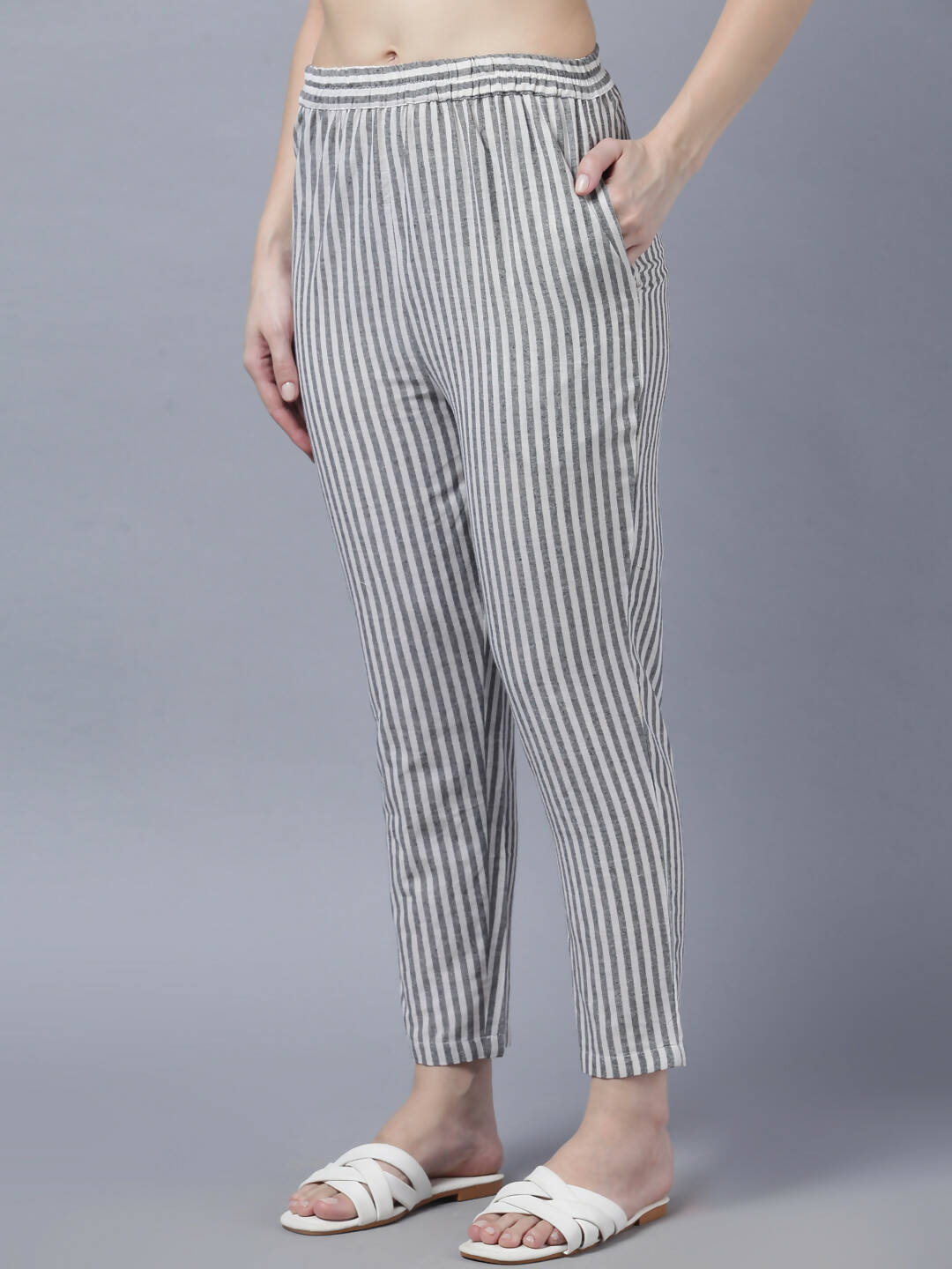 Myshka Stylish Grey 3/4 Sleeve Women's Cords Set