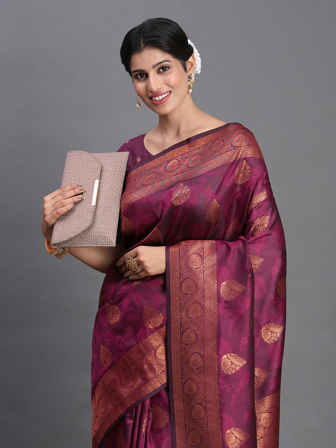 Shree Shyam Fashion Silk Purple Saree