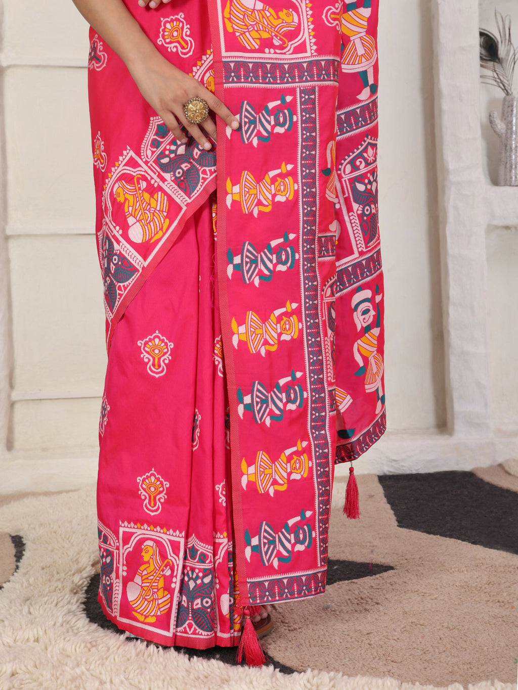 Shree Shyam Fashion Silk Blend Pink Saree
