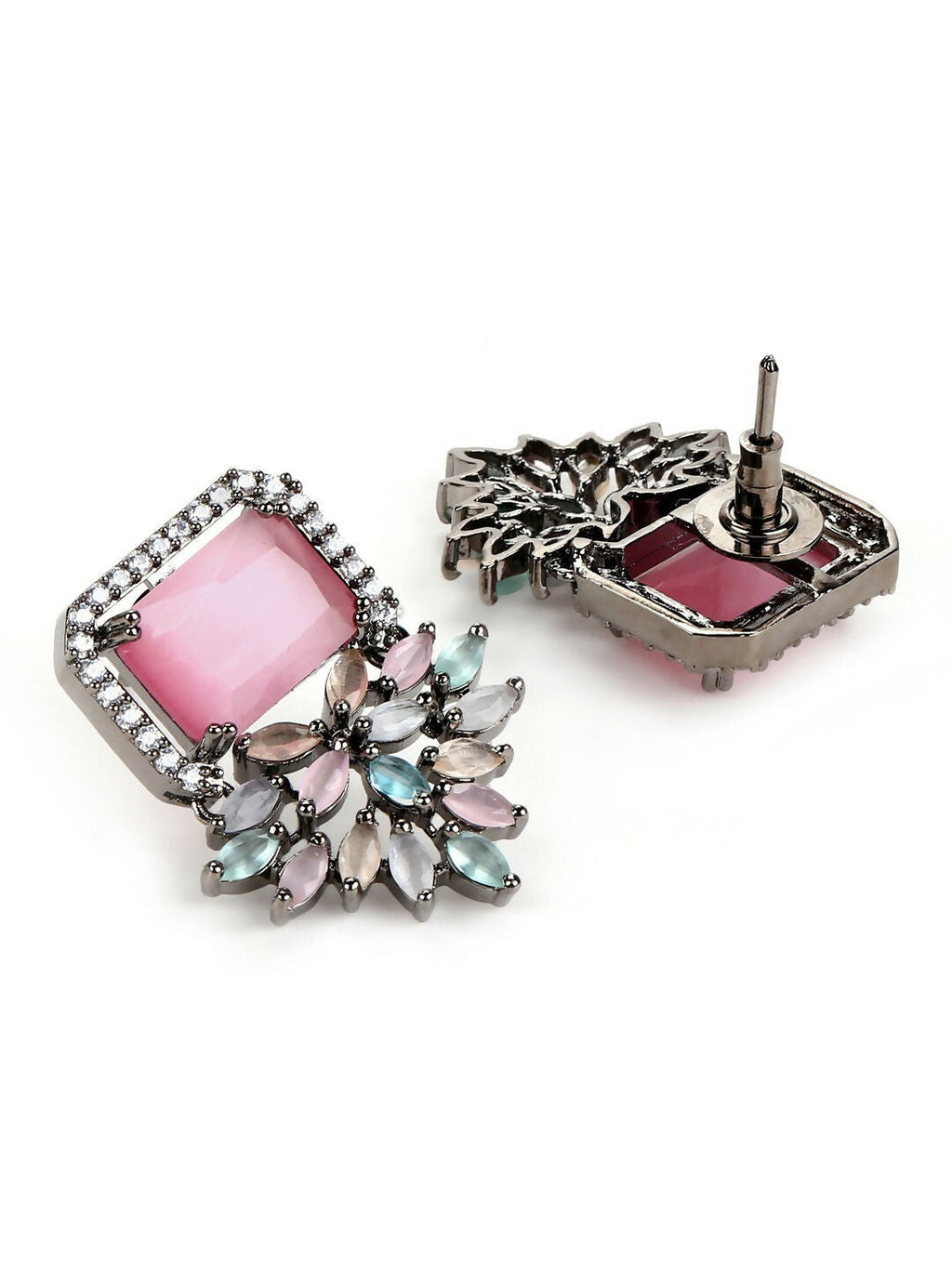 Blush Pink Stone Earrings- Ruby Raang