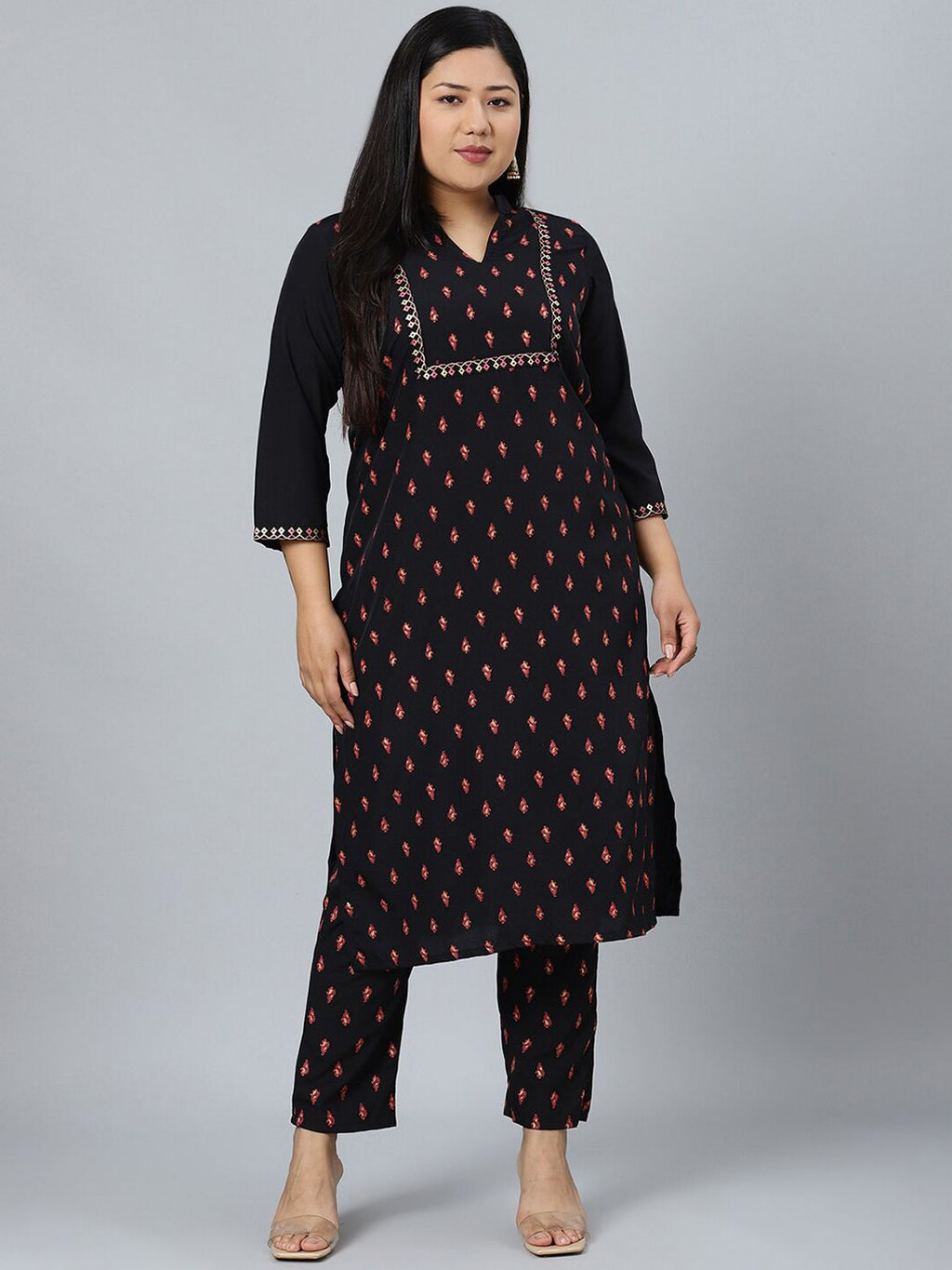 Sztori Floral Printed Regular Kurta with Trousers